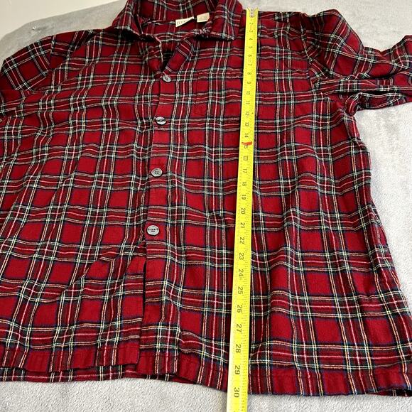 LL Bean Cotton Pajama Set Men's XXL Red Plaid Warm Comy Holiday Festive - Picture 10 of 13